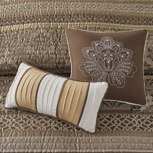 6 Piece Jacquard <b>Quilt</b> Set with Stylish <b>Throw</b> Pillows - Product Image 2