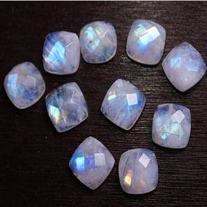 <b>Top</b> Selling Quality Natural <b>Rainbow</b> Moonstone Cushion Polished Wholesale Flatback Rose Cut Loose gemstone For Jewelry Making Lot - Product Image 5