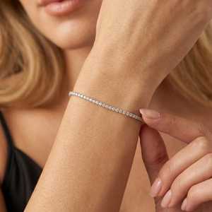 สร้อยข้อมือเทนนิสแบบปรับแต่งได้สำหรับขายส่ง เครื่องประดับเงินแท้ 925 ประดับเพชร CZ ขนาด 2/3/4 มม. สำหรับผู้หญิง - Product Image 5