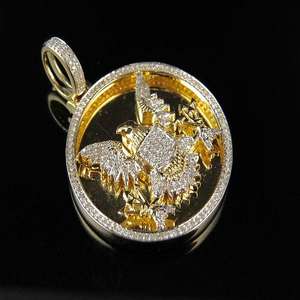 Colgante de Lujo con Diseño de Águila Iced Out, Joyería Hip Hop, Medallón de Moissanita en Oro Rosa, Regalo Exclusivo - Product Image 2