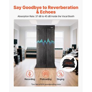 Cabine d'enregistrement vocale portable de 6,56 pieds avec sac de transport pour voix off et équipement audio - Product Image 2
