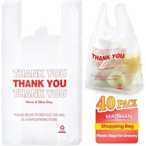 Confezione da 40 Sacchetti di Plastica per la Spesa con Manici, 28x53 cm, Compatibili con Supermercati e Negozi di Alimentari, Ideali per la Casa e l'Organizzazione - Product Image 1