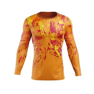 Custom <b>Compression</b> <b>Shirt</b> <b>Mens</b> Rash Guard Long Sleeve Gradient Print Quick Dry Gym Fitness Running Base Layer Tight Sportswear - Product Image 1