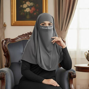 Hijab instantané de haute qualité, base pakistanaise, avec bouton, et foulard personnalisé avec logo, masque hijab niqab respirant en Nida - Product Image 5