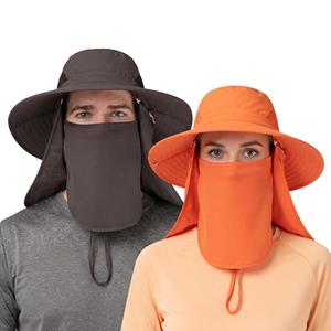 Sombrero de Sol con Protección UV, Ala Ancha, para Pesca, con Solapa Extraíble para Cara y Cuello, Protector Facial Desmontable - Product Image 1