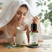 Huile d'eucalyptus de qualité cosmétique, huile essentielle d'eucalyptus globulus pour les soins personnels, la fabrication de savon, la parfumerie et la vente en gros