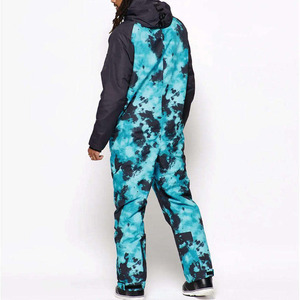 Custom Sublimation Print <b>Men's</b> One Piece Snowboard Suit Tie Dye Waterproof Breathable Insulated Hooded Ski <b>Jumpsuit</b> Snowsuit - Product Image 3