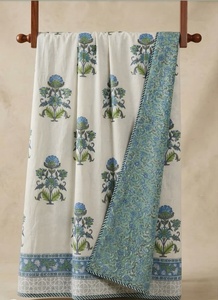 Dohar de Algodón Orgánico Hecho a Mano de Alta Demanda con Estampado Floral Reversible, Compre Directamente del Proveedor a Precio de Mayoreo - Product Image 5