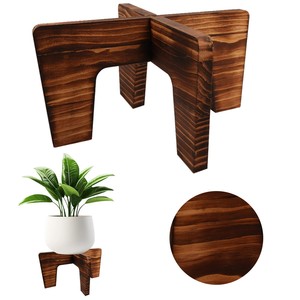 Aqdus Saleem Rustic Cedar Wood <b>Rectangle</b> Plant Stand with Bark Detail-Outdoor Wholesale Wooden <b>Planters</b> India - Product Image 1