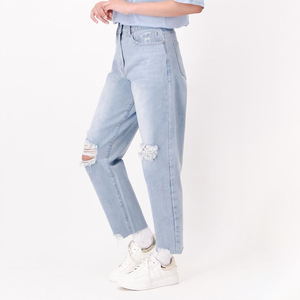 Nuevos Jeans de Mezclilla Holgados y Cómodos para Mujer, Pantalones Vaqueros Desgastados para Exteriores - Product Image 2