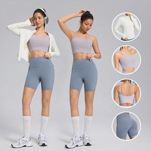 Ensemble de vêtements de sport de luxe pour femmes, 5 pièces, vente en gros : soutien-gorge de sport à dos croisé + veste de sport + short de sport + leggings de yoga - Product Image 6