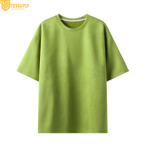 T-shirt en coton uni minimaliste surdimensionné à manches courtes, vêtement décontracté streetwear, vente en gros sur mesure en usine - Product Image 2