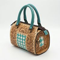 Nouveaux sacs de voyage mini de luxe à la mode pour femmes, sacs fourre-tout en cuir véritable avec motifs floraux et carreaux sculptés, design de créateur