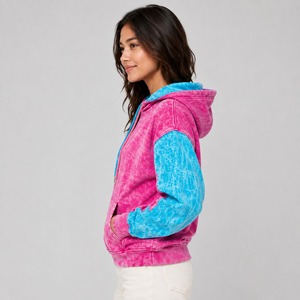 Trending Customized Latest Design Pullover Women's Acid Wash Hoodies <b>for</b> Winter Season Hooded OEM Serviced Pullover Hoodies <b>Sale</b> - Product Image 2