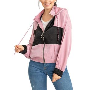 Veste coupe-vent de course à pied pour femme à manches longues avec fermeture éclair, respirante, à séchage rapide, à capuche, haut de sport, veste d'hiver - Product Image 3