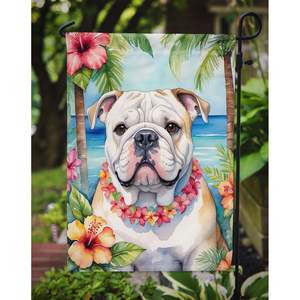 Bandera de jardín Luau Multicolor para buzón de Bulldog inglés, pancarta decorativa para patio, ilustraciones para camas de flores - Product Image 3