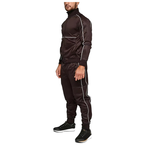 Men's Black Track Suit Set Full <b>Zip</b> Turtleneck Sporty <b>Joggers</b> Quick Dry Polyester Autumn Wear Regular Fit Side <b>Pockets</b> - Product Image 3