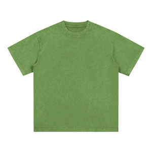 Camiseta de Hombre de Algodón Tejido con Efecto Desgastado Vintage, Lavado Ácido, Corte Regular, Serigrafía, Logotipo Personalizado, Ecológica - Product Image 1