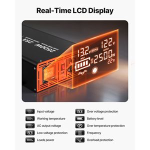 Sistema di Alimentazione di Emergenza con Pompa di Drenaggio da 2500W, Display LCD, Batteria di Backup, Commutazione Automatica all'Inverter, Onda Sinusoidale Pura, UPS Alimentatore Ininterrotto - Product Image 6