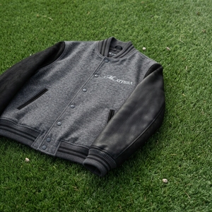 Veste en laine mélangée pour homme, noir et gris, logo brodé sur le devant, style décontracté, vêtement d'automne, coupe classique, col rabattu - Product Image 5
