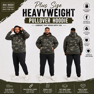 <b>Men</b> Plus Size <b>Camo</b> Printed <b>Hoodie</b> French Terry Pullover Hooded Sweatshirts Winter Wear Heavyweight Pullover Top <b>Men</b> Printed Hood - Product Image 4