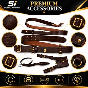 Porte-épée en cuir Sam Browne, ceinture en cuir de vachette véritable, boucle en alliage nickel doré, haute résistance, durable, Inde - Product Image 4