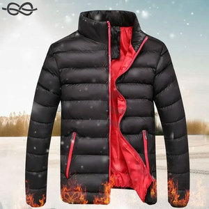 <b>Men's</b> Casual Winter Jacket with Stand Collar <b>Long</b> Sleeve Lightweight Full Zip Windproof Warm <b>Coat</b> Pockets-<b>Black</b> - Product Image 4
