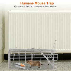 Trappola Pieghevole per Topi in Ferro Zincato, Gabbia Staccabile a L, Trappola Umana per Catturare Roditori Vivi con Esca, per Serpenti e Roditori - Product Image 5
