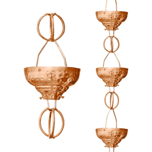 Chaîne de pluie décorative en cuivre pur à 100 %, rainurée, faite à la main, pour remplacement de gouttière, élégante pour jardin et extérieur - Product Image 2