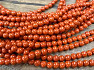 Cuentas Redondas Lisas de Jaspe Rojo Natural de 15 Pulgadas, 2mm 3mm 4mm 6mm 8mm 10mm 12mm, Piedras Preciosas Sueltas para Fabricación de Joyería - Product Image 3