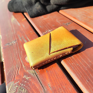 Fine Quality Leather Stitchless <b>Wallet</b> Origami Fold Style Slim Minimalist Card <b>Holder</b> for Luxury Branding LSSW-0030B - Product Image 1