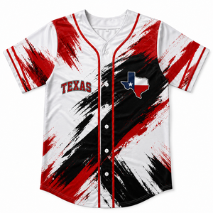 Camiseta de béisbol personalizada de Texas para hombre, uniforme de béisbol con botones y manga corta, uniforme deportivo de equipo, sublimación completa - Product Image 1