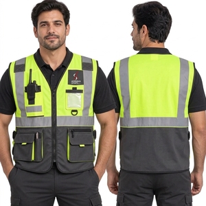 Chaleco de Seguridad Reflectante para Hombre, Ropa de Trabajo de Alta Visibilidad, Tela de Poliéster Duradera, Ajuste Ligero y Cómodo, Industrial y para Exteriores - Product Image 5