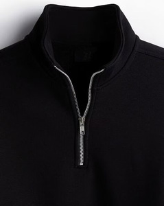 เสื้อสเวตเชิ้ตพรีเมียมทรงโอเวอร์ไซส์สำหรับผู้ชาย คอซิป ¼ ซิป ผ้าคอตตอนฟลีซหนานุ่ม สไตล์สตรีทแวร์สั่งทำพิเศษ ปักลายสำหรับฤดูใบไม้ร่วง - Product Image 4