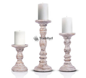 Portavelas de Madera de Diseño, Decoración Artesanal Premium para Sala de Estar, Tradebyd - Product Image 1