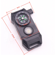 Boucle de survie tactique multifonctionnelle avec boussole intégrée, mini lampe LED, allume-feu SOS, équipement d'urgence modulaire EDC