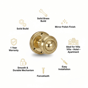 Luxury Brass Left Hand <b>Smart</b> Door Handle with Voice Assistant Control Premium Contemporary Door Hardware for Villas Apartments - Product Image 2
