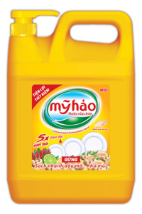 My Hao Savon liquide vaisselle au citron et extrait de gingembre, dégraissant, élimine les odeurs, sans danger pour les mains, bouteille en plastique, nettoyant de cuisine, Vietnam - Product Image 3