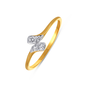 Twin Shine Diamond <b>Ring</b> Modern <b>Open</b> End Diamond <b>Ring</b> For Women Daily Wear Jewelry Round Brilliant Cut Diamond 0.08 Ct Gold <b>Ring</b> - Product Image 1