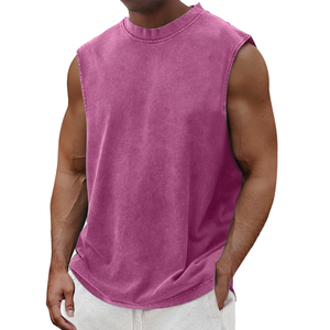 เสื้อกล้ามผู้ชาย CAULT ARRAY รุ่นวินเทจ ผ้าโพลีเอสเตอร์/คอตตอน ตัดขอบดิบ ทรงโอเวอร์ไซส์ แขนกุด สไตล์ฮิปฮอป เสื้อยืดแนวสตรีท ระบายอากาศได้ดี - Product Image 4