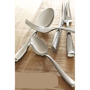 Juego de cubiertos de plata de acero inoxidable con mango único hecho a mano, diseño moderno, para restaurante, boda, hogar y hotel - Product Image 1