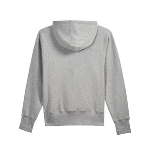 Sudadera con Capucha Gris para Hombre, Color Sólido, Algodón French Terry, Estilo Casual con Bolsillo Canguro, para Otoño - Product Image 4