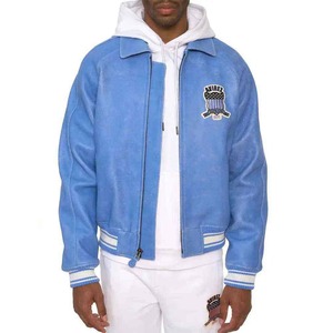 Avirex <b>Men's</b> Leather Bomber <b>Jacket</b> Embroidered Patchwork Custom Leather Bomber <b>Jacket</b> Streetwear Style Vintage Leather <b>Jacket</b> - Product Image 5
