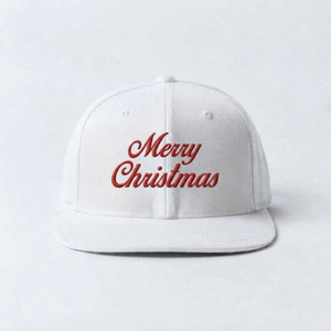 Casquette Snapback pour le Jour de Noël, Hiver, 6 Panneaux Structurés, Tissu Coton, Visière Plate, Logo Brodé Personnalisé pour les Fêtes - Product Image 1
