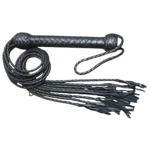 Flogger en cuir de vachette avec boucle en acier et cordes à pointes souples de 2,5 cm de large pour un jeu sensuel et à impact léger - Product Image 1