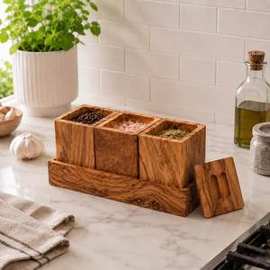 Wooden <b>Spice</b> <b>Jar</b> Storage Container Wooden Lid 250mL Capacity Eco-Friendly Durable Classic Design Kitchen Countertop - Product Image 4