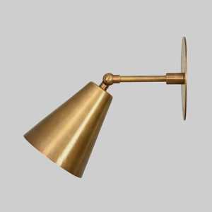 Modern Brass Cone <b>Wall</b> <b>Sconce</b> Geometric Adjustable Indoor <b>Lighting</b> for Living Room Home Decor - Product Image 3