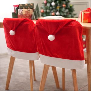 4 Fundas para Sillas Navideñas, Fundas Rojas con Diseño de Gorro de Santa Claus para Decoración Navideña - Product Image 1