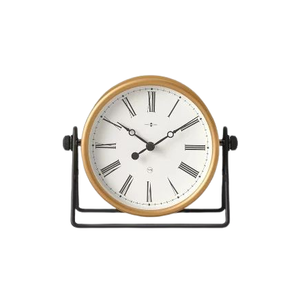 Metal <b>Desk</b>/Table <b>Clock</b> with Calendar and Snooze Function for Home and Office Hourglass Timepiece High Quality Quartz Metal - Product Image 1