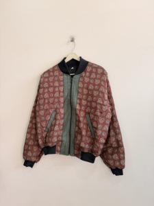 Recycled Sari Silk Bomber <b>Jacket</b> Vintage Winter <b>Jacket</b> Boho Coat - Product Image 3